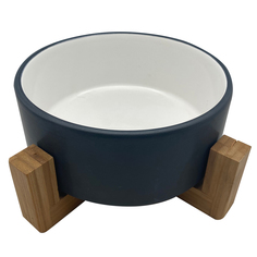 Одинарная миска для кошек и собак Foxie Bamboo Bowl, керамика, белый, 0.82 л