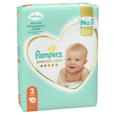 Подгузники Pampers Premium Care 3 (6-10 кг), 74 шт.