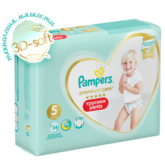 Трусики Pampers Premium Care 5 (12-17 кг), 34 шт.