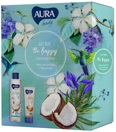 Подарочный набор Aura Beauty Be Happy Крем-гель для душа 250мл + Крем для рук 75мл Cotton Club