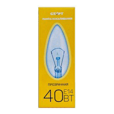 Лампа накаливания Старт Е14 40 Вт теплый белый свеча прозрачная Start