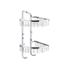 Полка угловая 2-х ярусная подвесная ARTMAX 180х180х410 мм хром AM-F-8962-Cr Art&Max