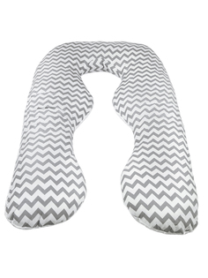 Подушка для беременных AmaroBaby Зигзаг серая, 340х72 см