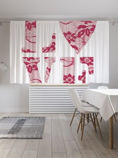 Шторы JoyArty с фотопечатью "Ажурная любовь" из сатена, 290х180 см