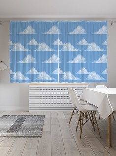 Шторы JoyArty с фотопечатью "Натуральные облака" из сатена, 290х180 см