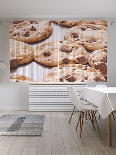 Шторы JoyArty с фотопечатью "Печенье на противне" из сатена, 290х180 см