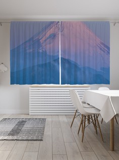 Шторы JoyArty с фотопечатью "Фудзияма в дымке" из сатена, 290х180 см