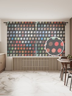 Фототюль JoyArty "Цветная палитра", 145x180 см (2 полотна со шторной лентой + 50 крючков)