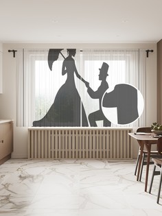 Фототюль JoyArty "Признание в любви" 145x180см (2 полотна со шторной лентой + 50 крючков)