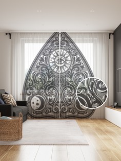 Фототюль JoyArty "Винтажный оракул", 145x265см (2 полотна со шторной лентой + 50 крючков)