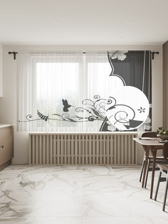 Фототюль JoyArty "Музыка цветов", 145x180 см (2 полотна со шторной лентой + 50 крючков)