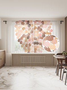 Фототюль JoyArty "Сердечко ладошек", 145x180 см (2 полотна со шторной лентой + 50 крючков)