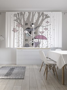 Шторы JoyArty с фотопечатью "Домик в дереве" из сатена, 290х180 см