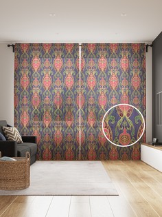 Фототюль JoyArty "Восточный винтаж", 145x265см (2 полотна со шторной лентой + 50 крючков)