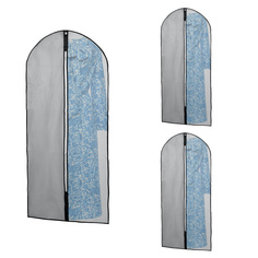 Чехол для одежды с прозрачной половинкой Paxwell Ордер Про 140, серый, 3шт. в уп.