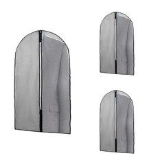 Чехол для одежды с прозрачной половинкой Paxwell Ордер Про 100, серый, 3шт. в уп.