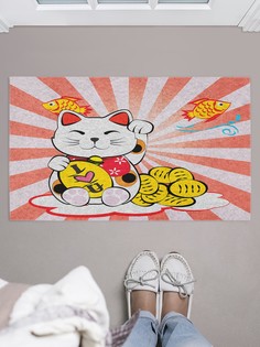 Придверный коврик JoyArty "Японский котик" для обуви 75x45 см