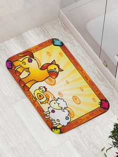 Коврик JoyArty "Игрушки в рамке" для ванной, сауны, бассейна, 77х52 см