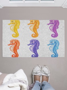 Придверный коврик JoyArty "Морские коньки в красках" для обуви 75x45 см