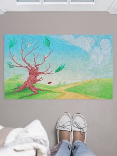 Придверный коврик JoyArty "Дерево спасает качели" для обуви 75x45 см