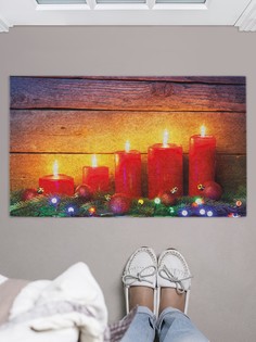 Придверный коврик JoyArty "Праздничные свечи" для обуви 75x45 см