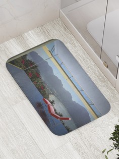 Коврик JoyArty "Шезлонг на террасе" для ванной, сауны, бассейна, 77х52 см