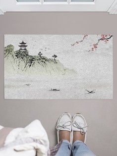 Придверный коврик JoyArty "Японская культура в горах" для обуви 75x45 см