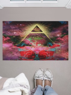 Придверный коврик JoyArty "Коты у пирамиды" для обуви 75x45 см