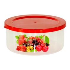 Контейнер Альтернатива Смак для СВЧ пластик прозрачный с красной крышкой 1 л Alternativa