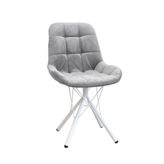 Стул M-GROUP ЛИРА паутинка, серый, белые ножки