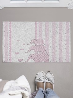 Придверный коврик JoyArty "Пирамида из слонов" для обуви 75x45 см