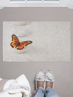 Придверный коврик JoyArty "Прыгучая бабочка" для обуви 75x45 см