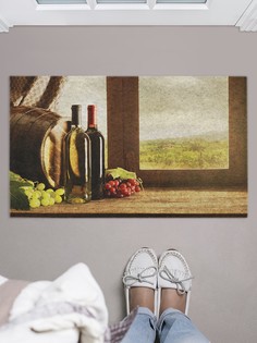 Придверный коврик JoyArty "Вино и бочка" для обуви 75x45 см