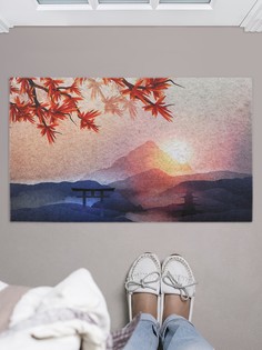Придверный коврик JoyArty "Солнце за японскими горами" для обуви 75x45 см