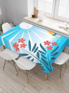 Скатерть прямоугольная JoyArty "Солнечная прогулка на паруснике" из сатена, 120x145 см