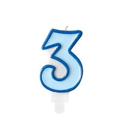 Свеча праздничная Party Deco 3 голубая
