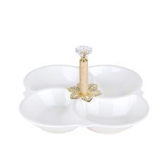 Менажница Коралл четырехсекционная фарфор белая 21 см