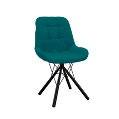 Стул M-GROUP ЛИРА паутинка аквамарин чёрные ножки