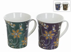 Кружка Best Home Porcelain Цветочный узор керамическая 330 мл в ассортименте