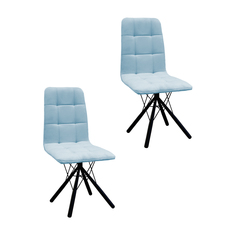 Комплект стульев M-GROUP ЛЕОН Паутинка чёрный небесно-серый2 шт