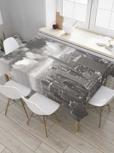 Скатерть прямоугольная JoyArty "Грозовые тучи над городом" из сатена, 180x145 см