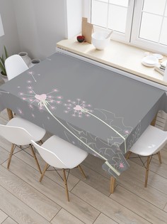 Скатерть прямоугольная JoyArty "Сердечный одуванчик" из сатена, 120x145 см