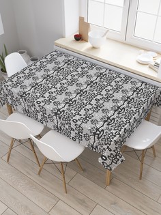 Скатерть прямоугольная JoyArty "Ажурная тюль" из сатена, 120x145 см