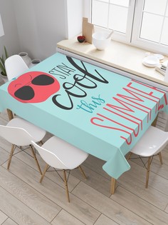 Скатерть прямоугольная JoyArty "Крутая вишенка" из сатена, 180x145 см