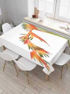 Скатерть прямоугольная JoyArty "Танцевальный цветок" из сатена, 180x145 см