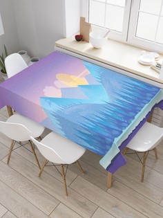 Скатерть прямоугольная JoyArty "Векторные горы" из сатена, 120x145 см