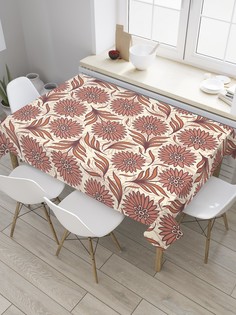 Скатерть прямоугольная JoyArty "Японские цветы" из сатена, 180x145 см