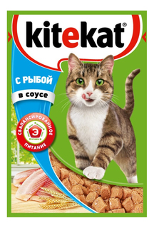 Влажный корм для кошек KiteKat, с рыбой в соусе, 24шт по 85г
