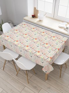 Скатерть прямоугольная JoyArty "Винтаж японской кухни" из оксфорда, 120x145 см