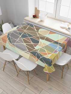 Скатерть прямоугольная JoyArty "Слон из мозаики" из сатена, 180x145 см